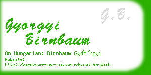 gyorgyi birnbaum business card